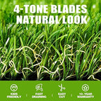 Premium Artificial Grass 12' x 56' Outdoor Rug, 1.38"" Realistic Thick Turf - Image 3