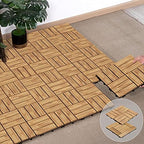 Topeakmart 27PCS Interlocking Deck Tiles 12x12 Patio Flooring, Natural Wood - Image 6