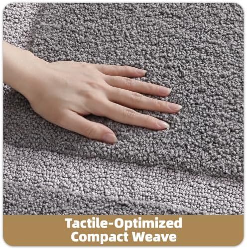 Color&Geometry Gray Bathroom Rugs 30x20, Extra Soft Absorbent Microfiber Bath - Image 3