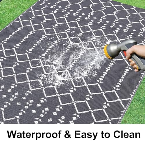 Smiry Outdoor Rug 6x9 ft Waterproof Reversible Boho Mat - Image 2