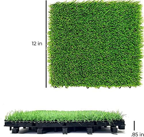 Majestick Goods 8-Count Fake Grass Interlocking Artificial Turf Deck Tiles - Image 2