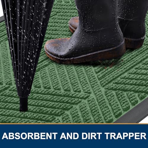 Smiry Front Door Mat Outside Entrance, Low Profile Rubber Doormat - Image 3
