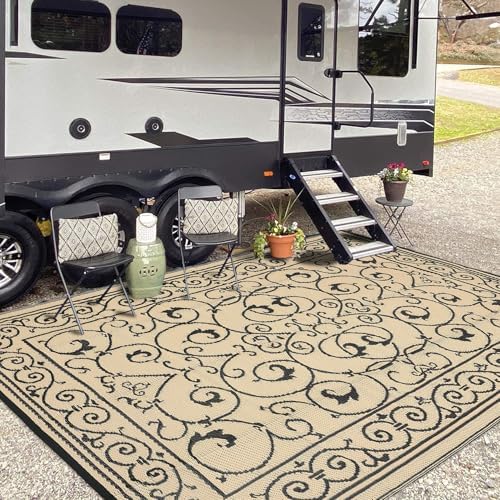 9x12 Outdoor Rug Waterproof Foldable Plastic Straw Carpet by Unknown