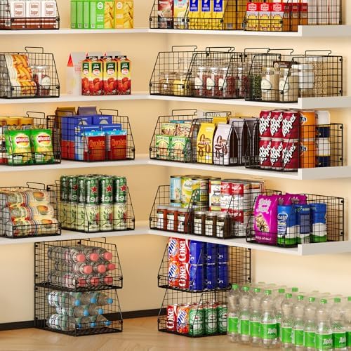 Jakyitvi 5 Pack XXL Stackable Wire Storage Basket, Extra Large Capacity Pantry - Image 2