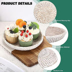 Hipiwe Small Key Basket Bowl for Entryway 7.6" Round Woven Wicker Basket - Image 3