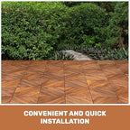 10 PCS Interlocking Deck Tiles, Diagonal Pattern 12"x12" Acacia Wood Outdoor - Image 5