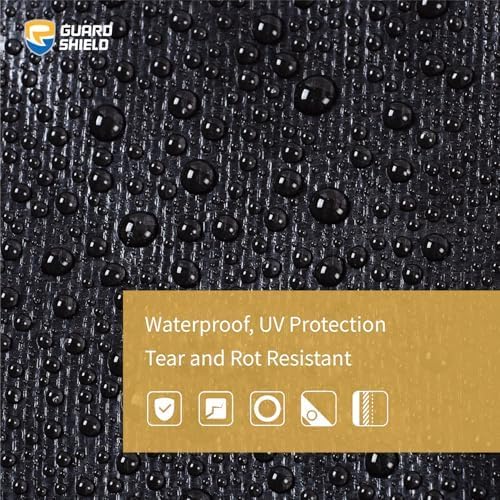 GUARD SHIELD Tarps Heavy Duty Waterproof 10x10 Feet Black Poly Tarp Cover - Image 3