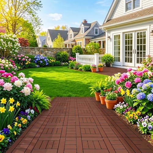 44 Pack 12x12 Inch Interlocking Deck Tiles by USGOLDTIME