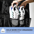 Over the Door Shoe Organizer, 24 Mesh Pockets, Hanging Storage - Image 4