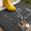 GORILLA GRIP WeatherMAX Door Mat, Indoor Outdoor, Dark Gray Hello by GorillaGrip