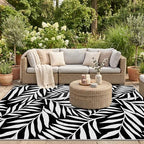 Smiry Outdoor Rug 5x8 ft Waterproof Reversible Leaf Mat - Image 5