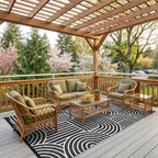Garvee Reversible Rainbow Outdoor Rug 9x12 - Image 3