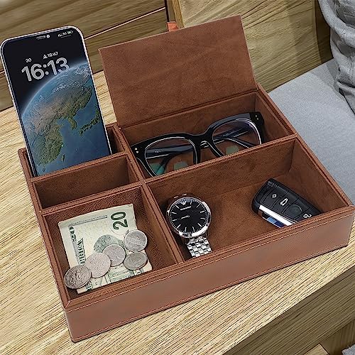 Zcaukya Men's Valet Tray, 5 Compartments - Image 4