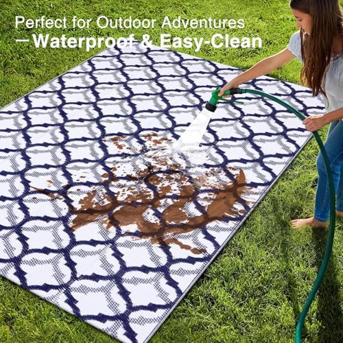 OLANLY Outdoor Rug 6x9 ft Waterproof Reversible Braided Mat - Image 3