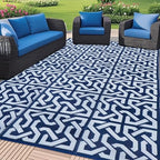 SAND MINE Reversible Mats, Plastic Straw Rug, Modern Area Rug, Large Floor Mat by SANDMIND