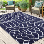 Smiry Outdoor Rug 5x8 ft Waterproof Reversible Boho Mat - Image 6