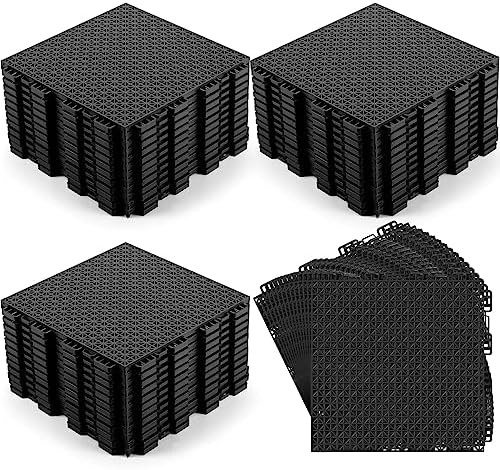 Thyle 50 Pack Drainage Mats Interlocking Rubber Floor Tiles 10" x 10" Non Slip by Thyle