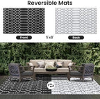 Smiry Outdoor Rug 5x8 ft Waterproof Reversible Boho Mat - Image 3