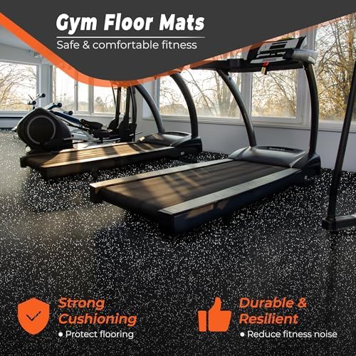 SUPERJARE 0.4'' Thick 48 Pcs 192 Sq Ft Rubber Top Exercise Equipment Mats - Image 4