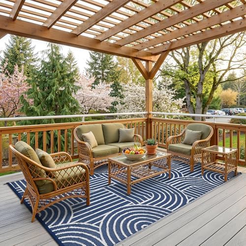 Garvee Reversible Rainbow Outdoor Rug 10x14 - Image 3