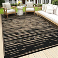 HEBE Outdoor Rug Waterproof 6'x9', Striped Reversible Plastic Patio Rug by HEBE