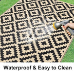 Smiry Outdoor Rug 6x9 ft Waterproof Reversible Boho Mat - Image 2