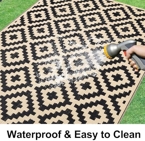 Smiry Outdoor Rug 8x10 ft Waterproof Reversible Boho Mat - Image 2