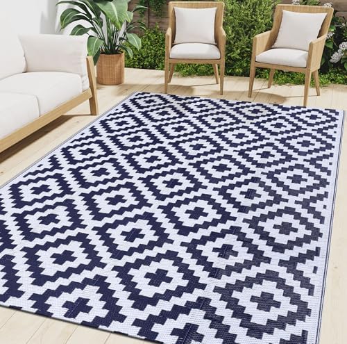 Smiry Outdoor Rug 4x6 ft Waterproof Reversible Boho Mat by Smiry