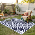 Smiry Outdoor Rug 4x6 ft Waterproof Reversible Boho Mat - Image 6