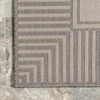 nuLOOM Asha Light Grey Bordered Indoor/Outdoor Area Rug - Image 4
