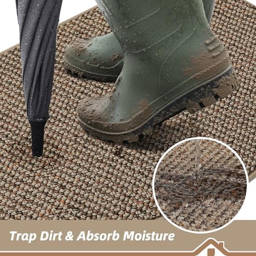 BEQHAUSE Dirt Trapper Door Mat Indoor 2 PCS Half Circle, 17x30 in - Image 5