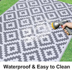 Smiry Outdoor Rug 10x14 ft Waterproof Reversible Boho Mat - Image 2