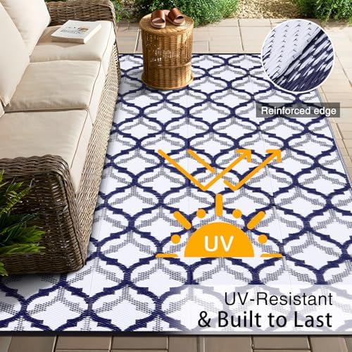 OLANLY Outdoor Rug 6x9 ft Waterproof Reversible Braided Mat - Image 4