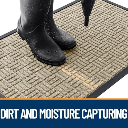 OLANLY Front Door Mat Outside Entrance 47x23, Heavy-Duty Rubber Doormat - Image 3