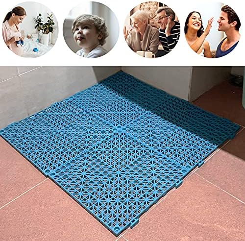 12 Pack Interlocking Floor Cushion Rubber Tile Mats 12" x 12" Non-Slip Shower - Image 5