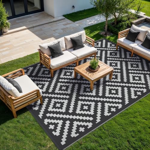 GENIMO Outdoor Rug, Waterproof Plastic Rugs 9'x12' - Image 2