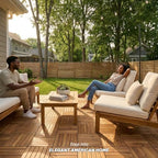 Acacia Interlocking Deck Tiles, 6 Slats - Image 5