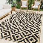 Smiry Outdoor Rug 9x12 ft Waterproof Reversible Boho Mat by Smiry
