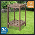 LZRS 24" Double Adirondack Outdoor Side Table, Pool Composite Patio Table - Image 7