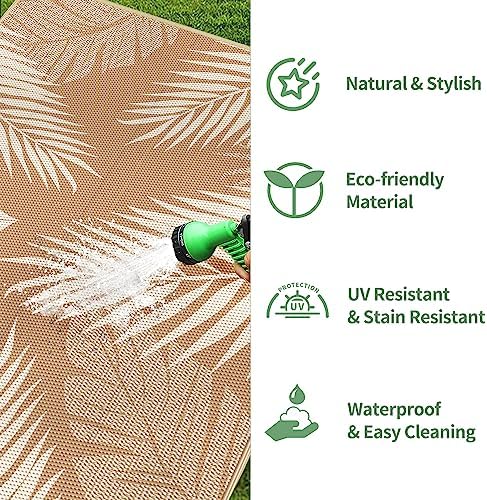 GENIMO Outdoor Rug, Waterproof Plastic Rugs - Image 6