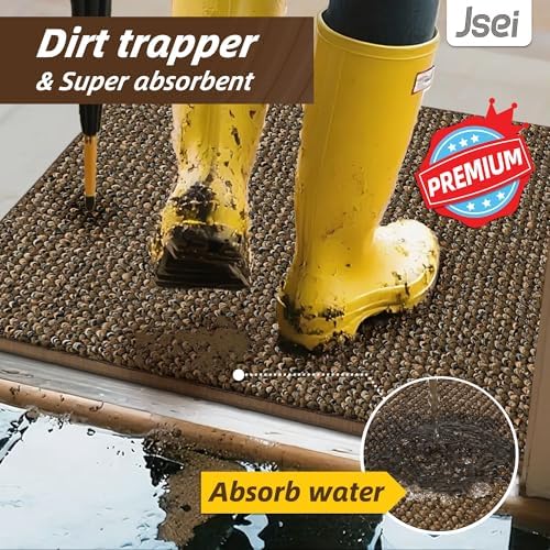 JSEI Dirt Trapper Door Mat 32" x 48", Non-Slip Washable Doormats - Image 5