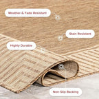 nuLOOM Asha Light Brown Bordered Indoor/Outdoor Area Rug - Image 7