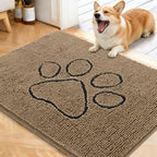 OLANLY Dog Door Mat for Muddy Paws 40x32, Paw Print Design Chenille Mud Mat by OLANLY