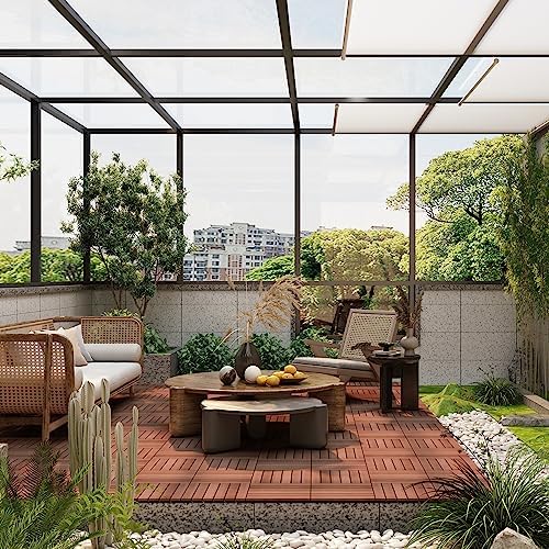 PrimeZone 297 PCS Solid Acacia Wood Interlocking Patio Deck Tiles Outdoor - Image 3