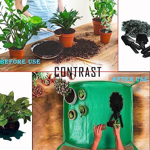 BIUWING Plant Repotting Mat, Waterproof Transplanting Mat, Foldable Indoor - Image 2