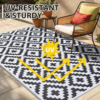 Smiry Outdoor Rug 5x8 ft Waterproof Reversible Boho Mat - Image 4