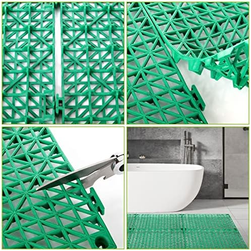 12 Pack 12'' x 12'' Interlocking Rubber Outdoor Flooring Tiles Non-Slip Shower - Image 3