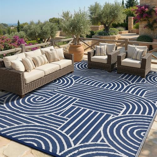 Garvee Reversible Rainbow Outdoor Rug 8x10 by Garvee
