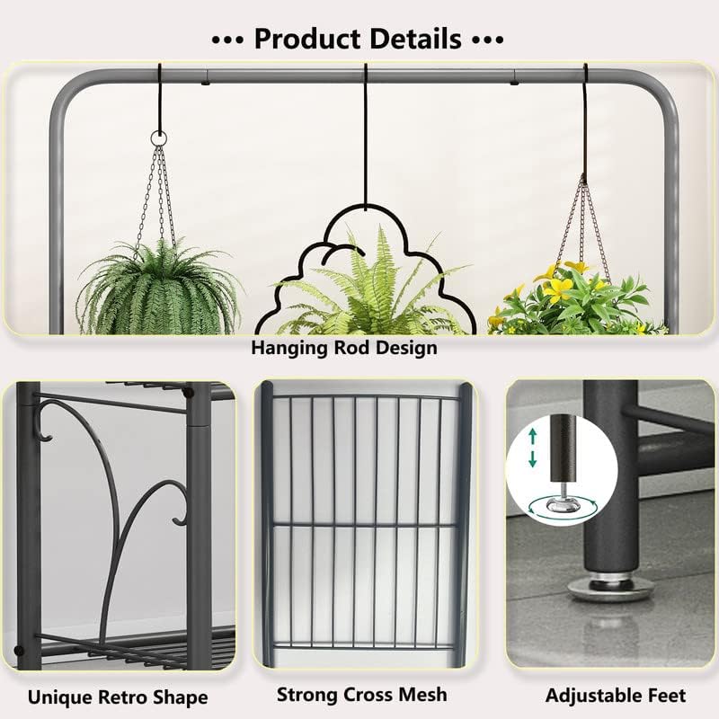 SORCEDAS Plant Stand Outdoor Indoor 3 Tier Metal - Image 6