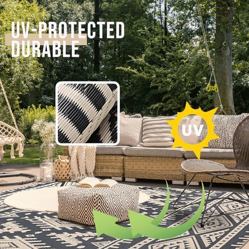 OLANLY Outdoor Rug 4x6 ft Waterproof Reversible Boho Mat - Image 4